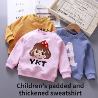 New baby boys&girls sweatshirt autumn spring cartoon plus velvet thickened tops children's long-sleeved T shirt baby clothes