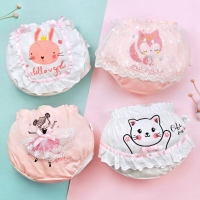 Baby Girls Shorts Cotton Infant PP Pant Bloomers Cute Cartoon Lace Ruffle Princess Underwear Briefs Pink Panties Frilly Knickers