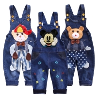 Baby Mickey denim overalls children autumn Infant Rompers child bib pants kids Baby boy trousers for toddler suspender jeans