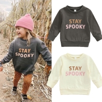 FOCUSNORM 0-3Y Autumn Hallween Baby Girls Boys Sweatshirt T Shirts Colorful Letter Print Long Sleeve Pullover Tops