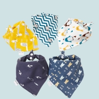 Baby Bib Soft Cotton Baby Drool Bibs Cute Triangle Scarf Comfortable Drooling and Teething 5 Pcs Towel Saliva Towel for Newborn