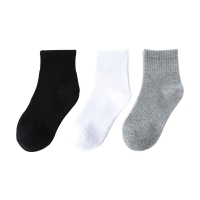 5 Pairs/ Lot Pure Colour Soft Breathable Cotton Kids School Socks Girls Boys Casual Grey Black White Sports Children's Socks