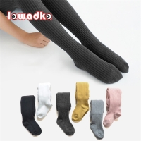Lawadka Spring Autumn Children Tights For Girls Cotton Knitted Kid's Girls Pantyhose Solid Soft Baby Leggings White Black Tight