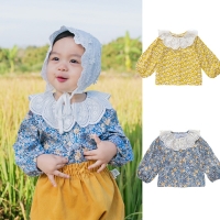 Spring Autumn Children Girl‘s Blouse Embroidered Turn-down Collar Shirts Baby Todder Floral Kid‘s T-Shirt Princess Blouses Tops