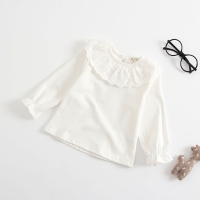 Baby Clothing Summer Cotton Lapel T-Shirt Thin Summer Short Sleeve Lace Lace Collar Baby Top Bottom Shirt