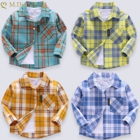 Fashion Boys Shirt New Classic Plaid Kids Toddler Infant Long Sleeve Shirts Children's Cotton Clothes Baby Boy Girl Blouses Tops