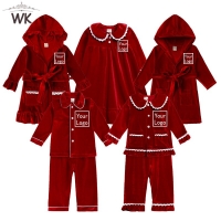 Toddler Baby Boys Girls Velvet Christmas Pajamas Set Kids Winter Holiday Clothing Suit Add Your Text Image Sleepwear Customized