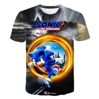 NEW Summer 3D Super Sonic Print Cartoon Casual Print T-shirts Tops Clothing Children cartoon Clothes Casual Sonic Girls T-shirt