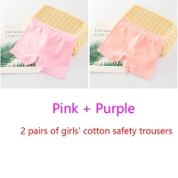 Girls Safety Panties Kids Cotton Children Underwear Children's Briefs Cartoon Beach Short Solid color For 2-11 Years Old 2pcs