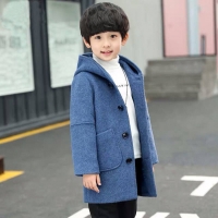 2022 Fashion Autumn Winter New Boy Woolen Jackets Fashion Children's Coat Kids Boys Hooded Korean Style Clothing Outwear