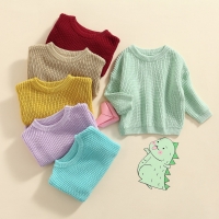 6M-5Years Toddler Baby Round Neck Sweaters, Winter Warm Long Sleeve Candy Color Knit Pullovers