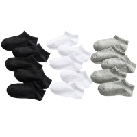 5 Pairs Baby Socks Boys Girls Black White Gray Socks Cotton Soft Newborn Babies Loose Comfortable Sock Kids School Sport Clothes
