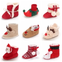 Christmas Warm Baby Toddler First Walkers Winter Baby Boys Girls Shoes 0-18 Months Xmas Cosplay Cute Cartoon Baby Soft Shoes