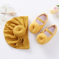 Toddler Baby First Walkers 0-12M Soft Sole Non-Slip Crib Shoes For Girls Newborn Princess Wedding Shoes With Hat Everything