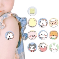 120pcs/lot Cartoon Vaccinum Skin Patch Tape Sticker Waterproof Breathable Band Aid Round Shaped Adhesive Bandages for Children