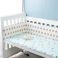 Baby Bed Crib Bumper U-Shape Detachable Zipper Cotton Padded Baby Crib Rail Cover Protector Set Line bebe Cot Protector 30x200cm