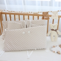 Cotton Waffle Crib Fence Cushion One-piece Removable and Washable Bumper for Infant Cribs Baby Cot Bumpers Protector Beddings