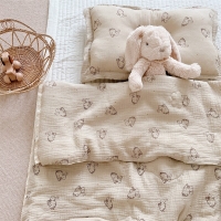 Baby Cotton Muslin Comforter Blanket Bunny Print Summer Quilt Blankets for Babies Infant Sleeping Cover Korean Baby Bedding