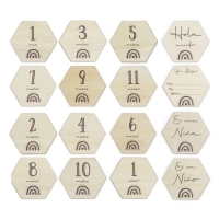 Wooden Baby Monthly Milestone Cards Double Sided Photo Props Infant Shower Gifts