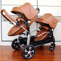 NEW Twins baby stroller 2 in 1,poussette double jumeaux,Shell double stroller,Luxury baby carriage,leather stroller,folding pram