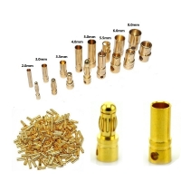 20pcs/lot 2.0mm 3.0mm 3.5mm 4.0mm 5.0mm 5.5mm 6.0mm 8.0mm Gold Bullet Banana Connector Plug For ESC Battery Motor ESC (10 pair)