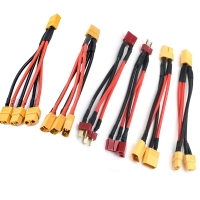 XT60 Parallel Battery Connector with 3-Way 14AWG Silicone Wire Extension Cable for RC Battery Motor