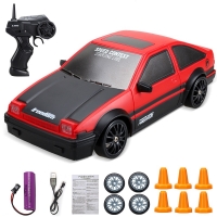 4WD RC Drift Car Toy with Remote Control - GTR & AE86 Model - 2.4G - 3.7V 500mAh Battery - RC Racing Vehicle