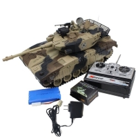 Israel Merkava RC Shooting Tank with Recoil and Fire Cannonball, Military Armored Vehicle Model for Kids