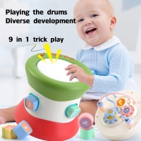 Musical Hand Beat Drum Toy for Kids' Early Education and Fun, with Bell Ring and Puzzle Functions - Perfect Birthday Gift!