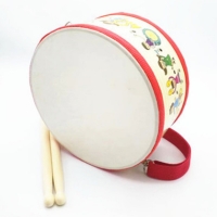 Orff Musical Instruments Cartoon Hand Drum Percussion Instrument Portable Wooden Double-sided Tambourine Kids Educational Toys