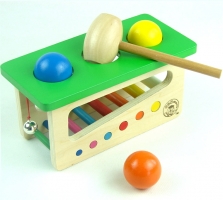 [Funny] Baby Wood Sound Knock Ball Percussion Punch and Drop Instruments Hammering and Pounding Roll Bench music toy kids gift