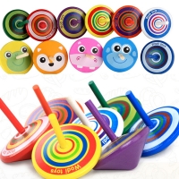 10Pcs Kids Mini Colored Cartoon Pine Cones Wooden Gyro Toys Children Adult Relief Stress Desktop Spinning Top Educational Game