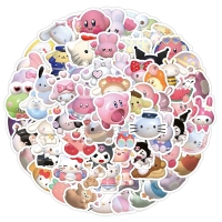 100pcs Cute 3D Sanrio Stickers - Waterproof, DIY, Anime Cartoons, Kuromi, My Melody, Kids' Toys.