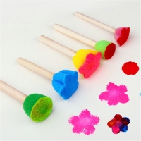 5pcs Kids Toddler Sponge Stamp Brush Kits Flower Drawing Toys for Children Paint Educational Art and Craft Creativity Boys Girls