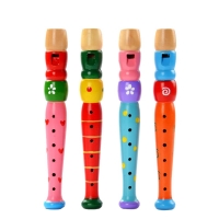 Hot Colorful Wooden Flute Music Instrument Trumpet Buglet Hooter Kids Educational Musical Toys for Children