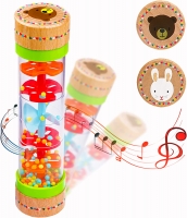 Montessori  Baby Rain Stick Rainbow Hourglass Rain Music Rattle Baby Educational Toy Rainmaker Montessori Sensory Toys for Kids