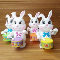 1pcs Funny Cartoon Rabbit Drumming Toy Wind-Up Clockwork Educational Toy Gift for Kid Gifts Children's Wind-up Toys