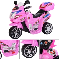 3-Wheel Electric Motorcycle for Kids - Black, Battery-Powered Riding Toy Gift - Speeds up to 1.86 mph (3 km/h) - TY327423