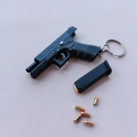 Mini Alloy Pistols Keychain Set - Glock 17, Desert Eagle, Colt 1911, Beretta 92F - Disassemble and Reassemble Miniature Fidget Toys.
