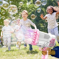 Automatic Bubble Blower - 36 Hole Gatling Bubble Machine for Kids - Soap Bubble Maker Toy for Boys
