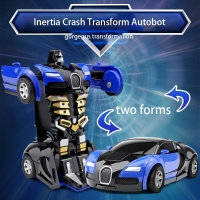 Deformation Vehicle Collision Impact One-Button Inertial Bugatti Veyron Toy Car Transformers Robot Kid Child Gift Time limited