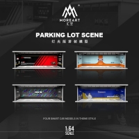 1:64 Gulf/HKS/Michelin/Advan Parking Garage Diorama with Lights by MoreArt.