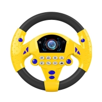 Electric Baby Toy with Musical and Educational Features - Steering Wheel Simulator Copilot with Sound for Stroller Driving Vocals