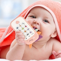 Baby Phone Toy Music Sound Telephone Sleeping Toys With Teether Simulation Phone Kids Infant Early Educational Toy Kids Gifts
