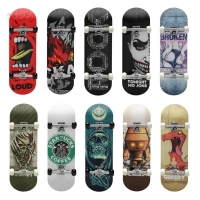 Mini Finger Skateboard Complete Set with Wooden 5-Layer Maple Wood Deck, Bearing Wheels, and Alloy Truck - Ideal Kids Toy