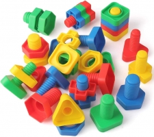 10/20 Screw Building Blocks Building Construction Set Plastic Insert Nut Shape Toddler Boys Girls Fine Motor Skills Learning Toy