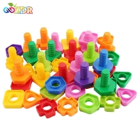 10/20pcs Set Screw Building Blocks Creative Mosaic Puzzle Toys For Children Plastic Insert Blocks Nut Shape Boys Educational Toy