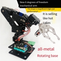 Wireless PS2 Robot Arm Kit with 6DOF, Metal Alloy Claw and Servo MG996 for Arduino DIY.