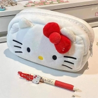 Hello Kitty Plush Pencil Case & Cartoon Storage Bag - Large Capacity Makeup & Stationery Gift with My Melody, Cinnamoroll & Purin