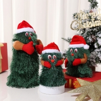 Cute Christmas Tree Dolls Rotating Dancing Singing Electric Xmas Tree Doll Funny Musical Electric Toy for Kids Christmas Decor